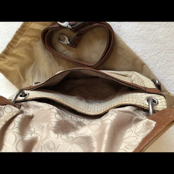 FOSSIL MADDOX SNAKE PRINT TAN/BROWN LEATHER 👜 - Picture 15 of 17
